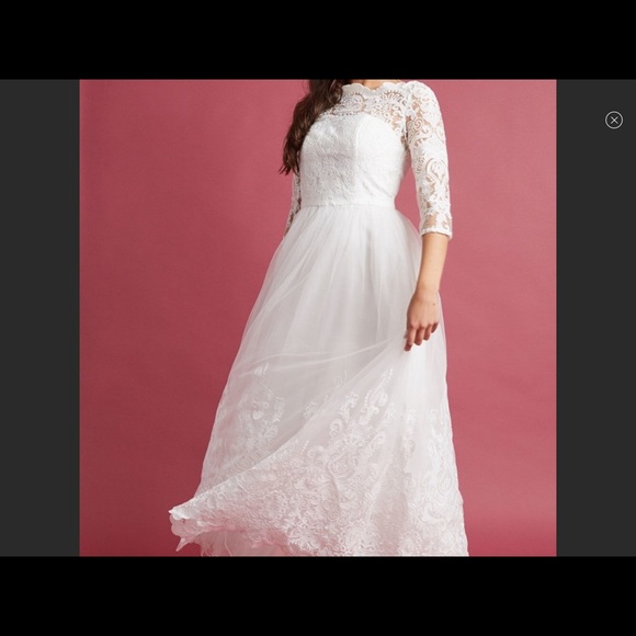 Modcloth White Lace Maxi Gown Super RARE - Picture 6 of 7